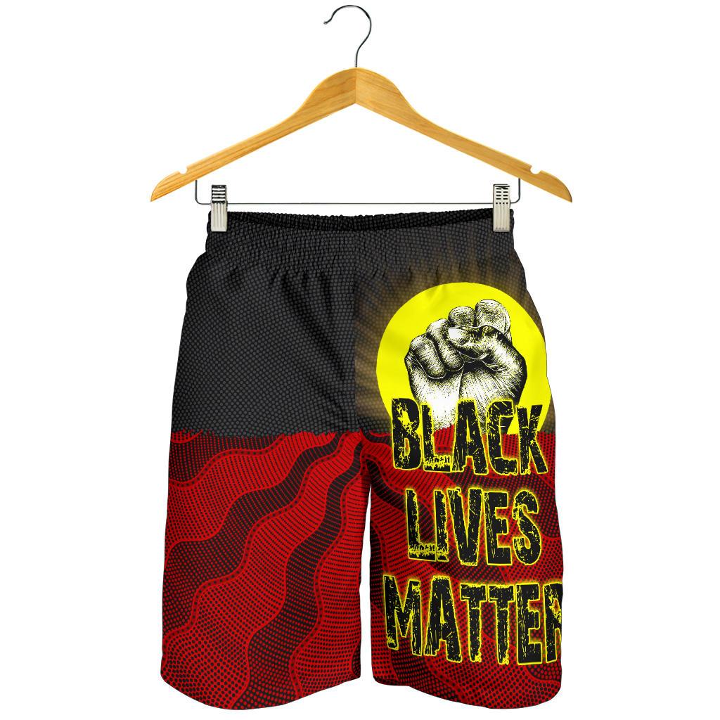 Men's Shorts, Aboriginal Black Lives Matter Sun Dot Painting - Vibe Hoodie Shop