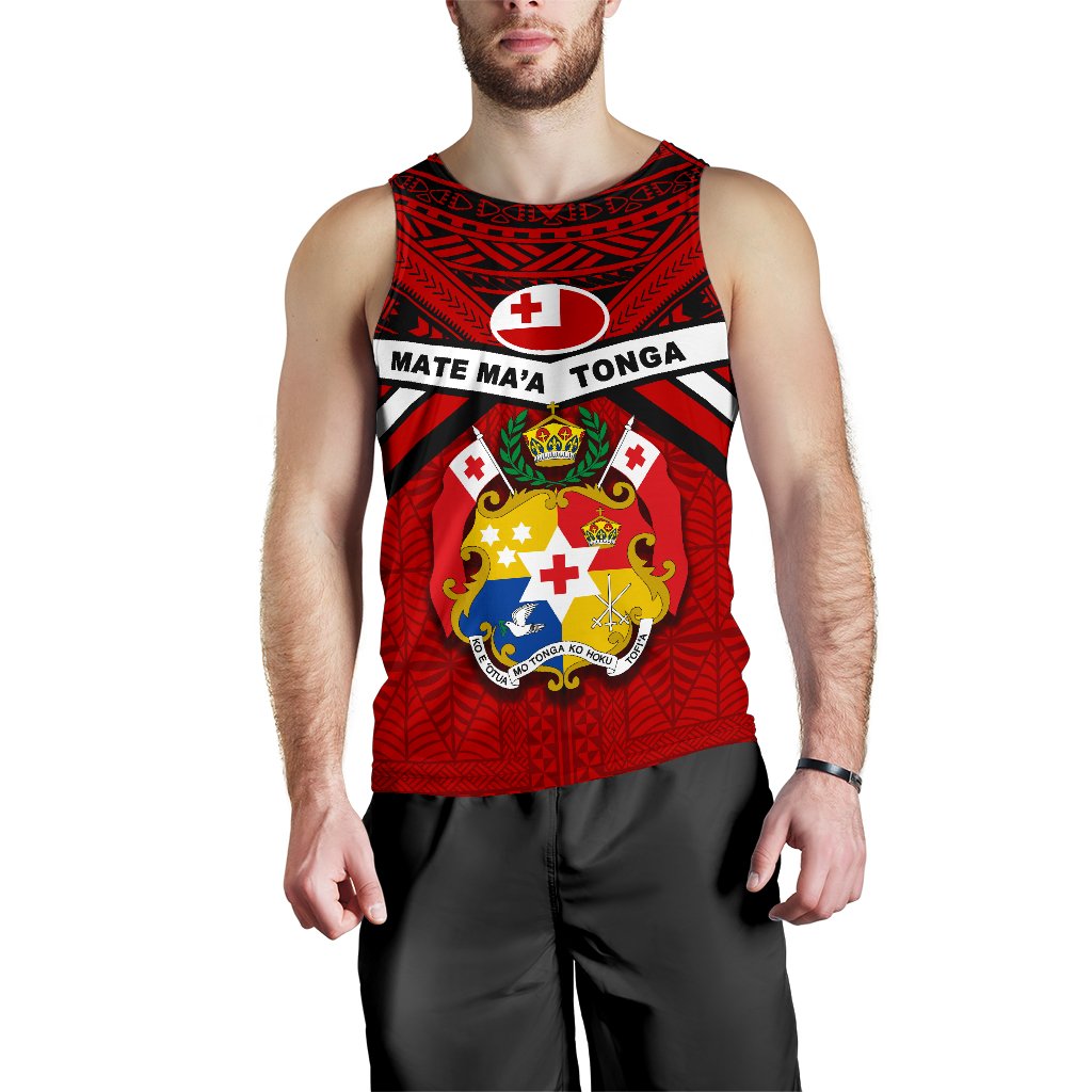 Tonga Rugby Men Tank Top - Mate Ma'a Tonga - Vibe Hoodie Shop