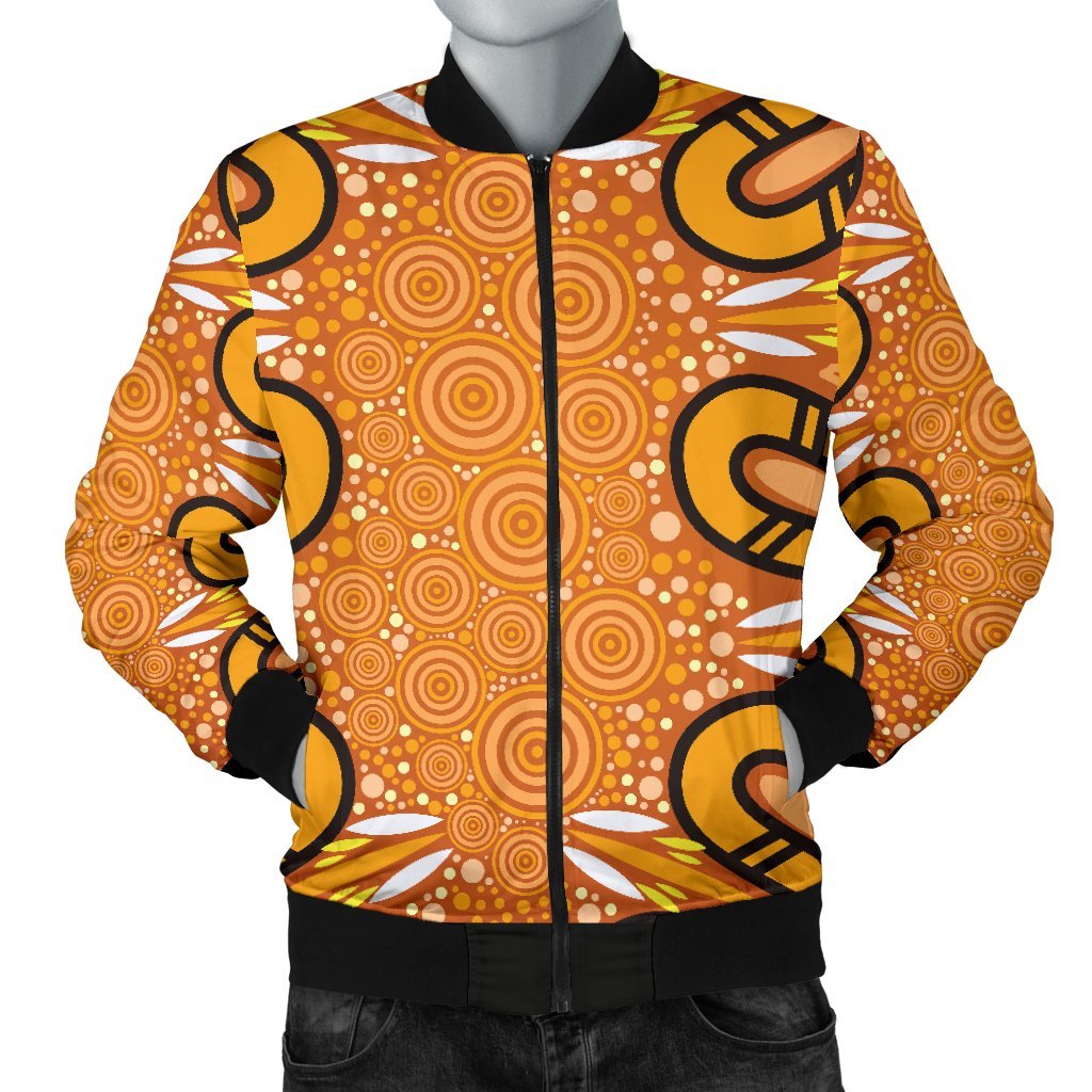 Aboriginal Men's Bomber Jacket - Indigenous Art Patterns Ver03 - Vibe Hoodie Shop