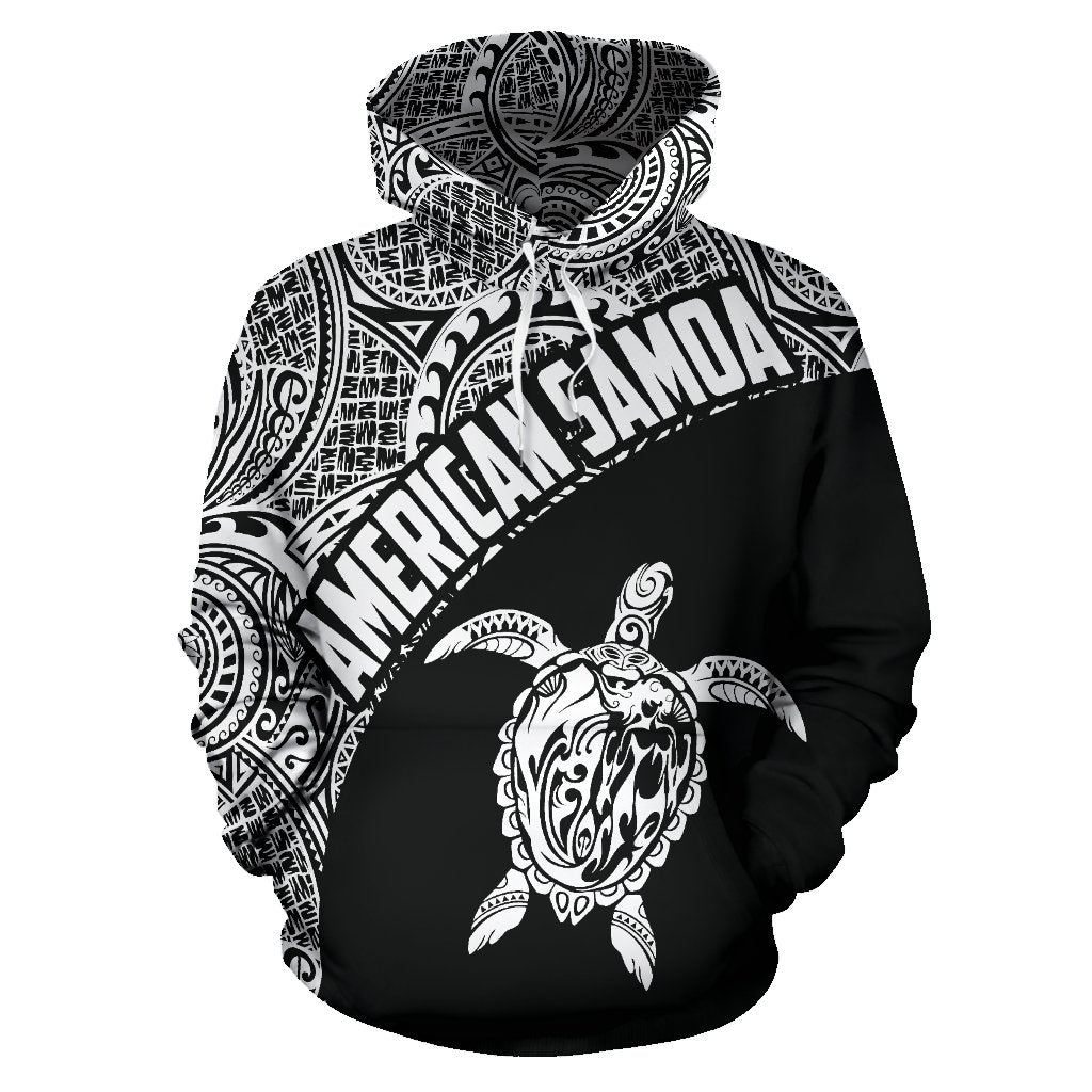 American Samoa Hoodie Turtle Mermaid Polynesian Wave - White Version - Vibe Hoodie Shop