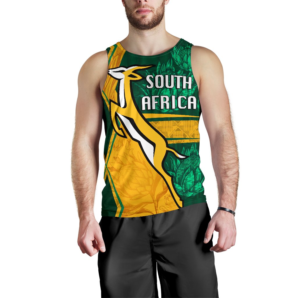 South Africa Men Tank Top Springboks Rugby Be Fancy - Vibe Hoodie Shop