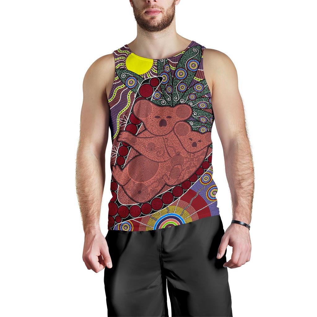 Tank Top - Koala Tank Aboriginal Patterns - Men - Vibe Hoodie Shop