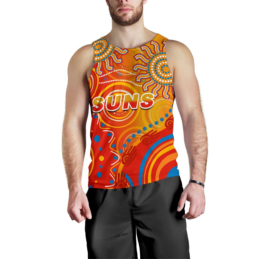 Suns Men Tank Top Sun Indigenous Gold Coast - Vibe Hoodie Shop