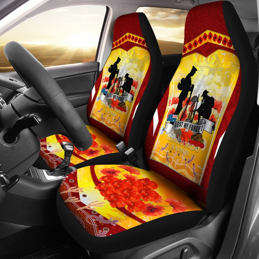 ANZAC Car Seat Covers - Lest We Forget Aboriginal Version - Vibe Hoodie Shop