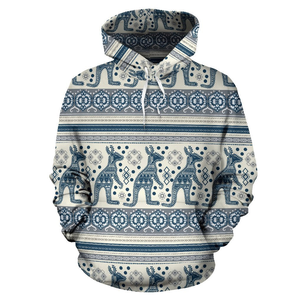 Aboriginal Hoodie, Kangaroo Pattern All Over Print - Vibe Hoodie Shop