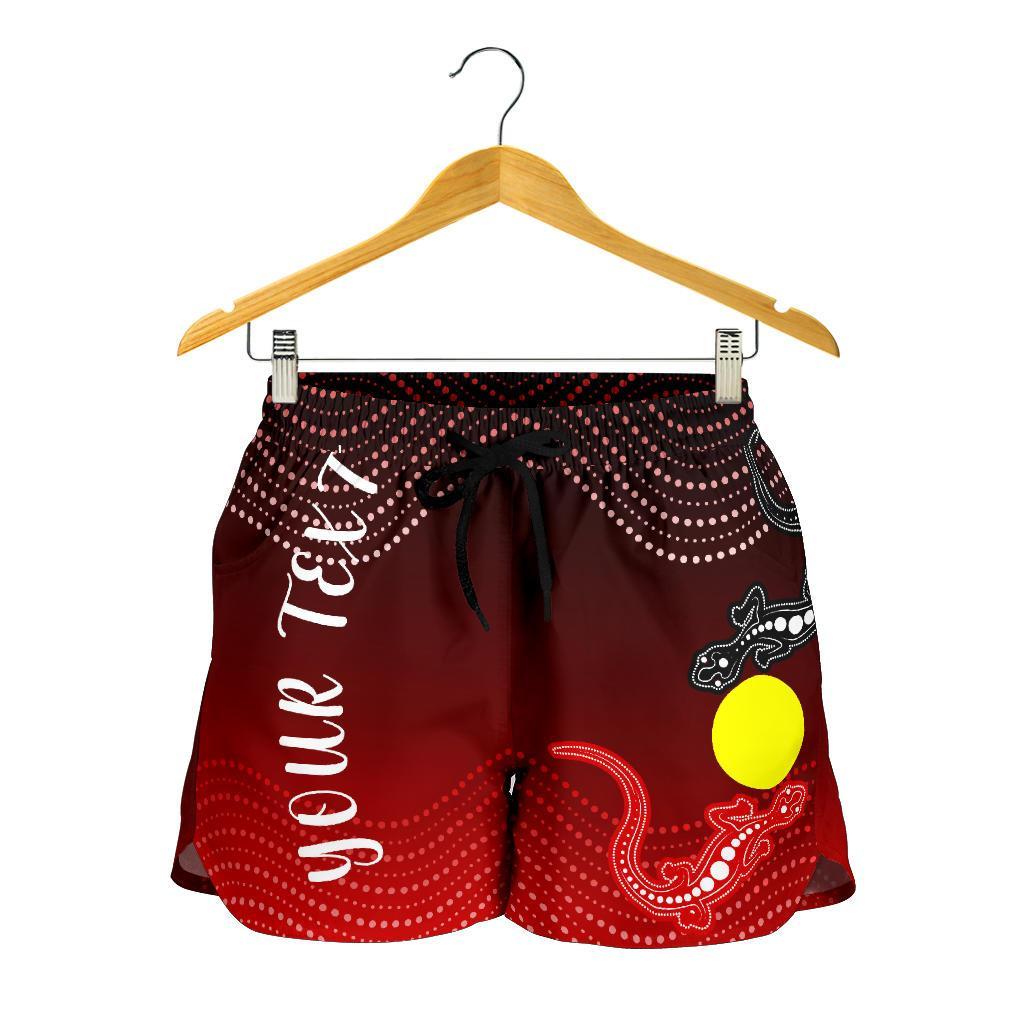 custom-aboriginal-all-over-print-womens-shorts-two-indigenous-lizard