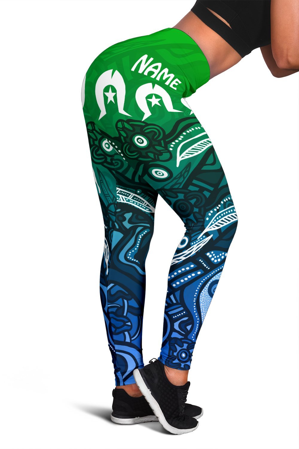 Custom Torres Strait Islands Leggings - Blue - Vibe Hoodie Shop