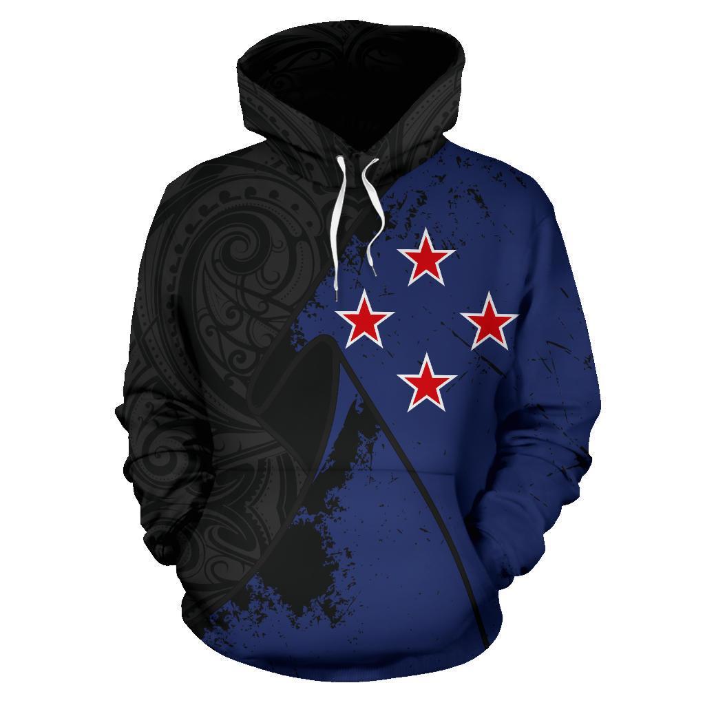 New Zealand Maori Hoodie, New Southern Cross Flag Pullover Hoodie - Vibe Hoodie Shop