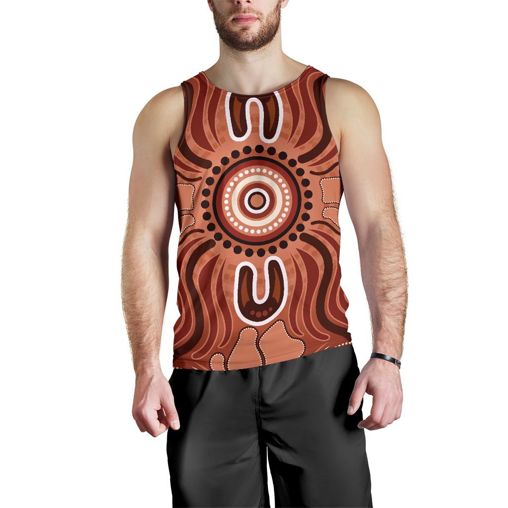 Aboriginal Men's Tank Top - Indigenous Art Patterns Ver02 - Vibe Hoodie Shop