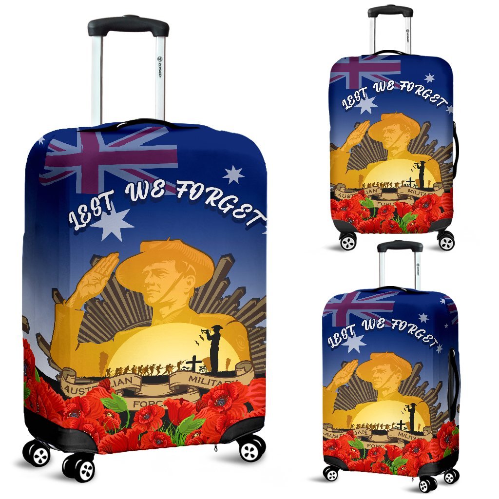 Luggage Cover - Australia ANZAC Day 2020 And Soldiers - Vibe Hoodie Shop