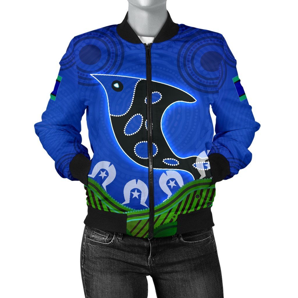 Women's Bomber Jacket - Torres Strait Dot Patterns - Vibe Hoodie Shop