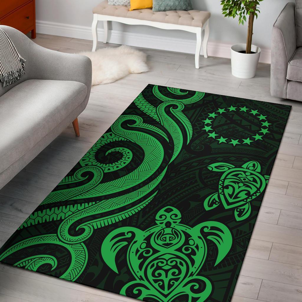 Cook Islands Area Rug - Green Tentacle Turtle - Vibe Hoodie Shop