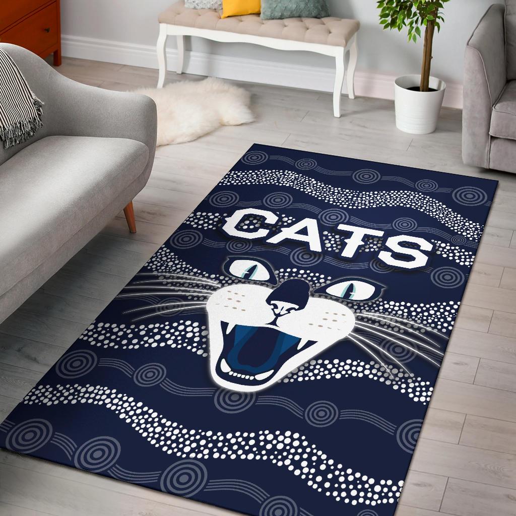 Geelong Area Rug Cats Indigenous - Navy - Vibe Hoodie Shop