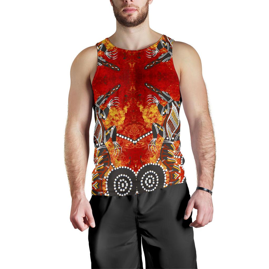 Men's Tank Top - Aboriginal Crocodile Dot painting - Vibe Hoodie Shop