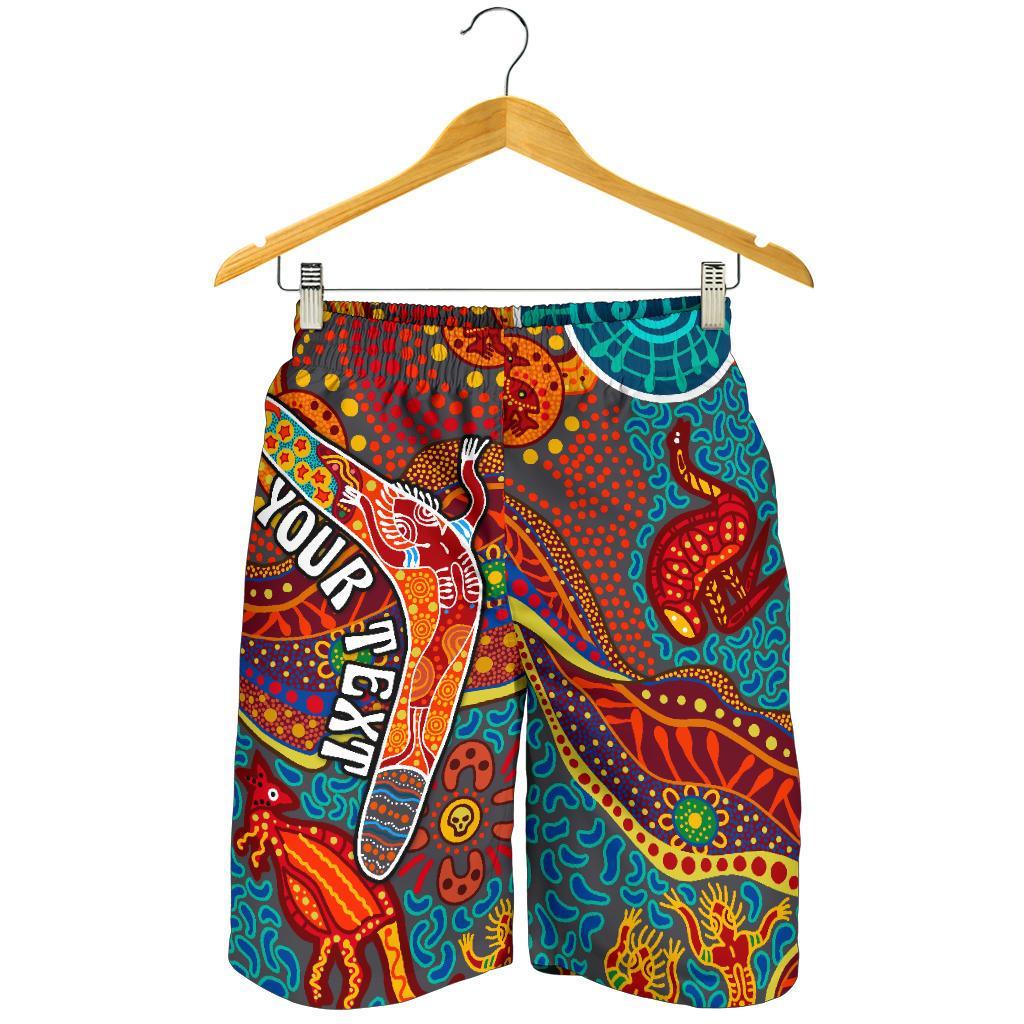 Aboriginal Personalised Men's Shorts - Indigenous Boomerang - Vibe Hoodie Shop