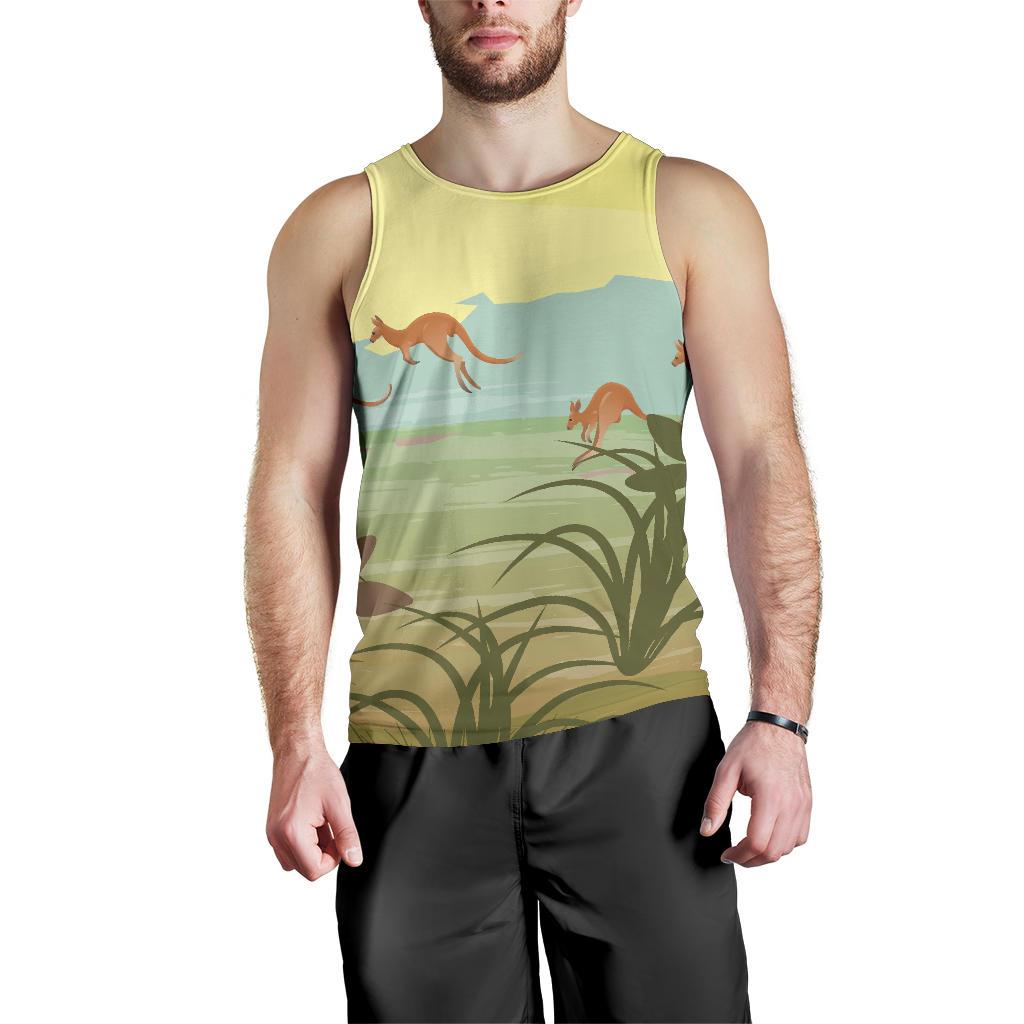 Men Tank Top - Kangaroo Mens Tank Uluru - Vibe Hoodie Shop