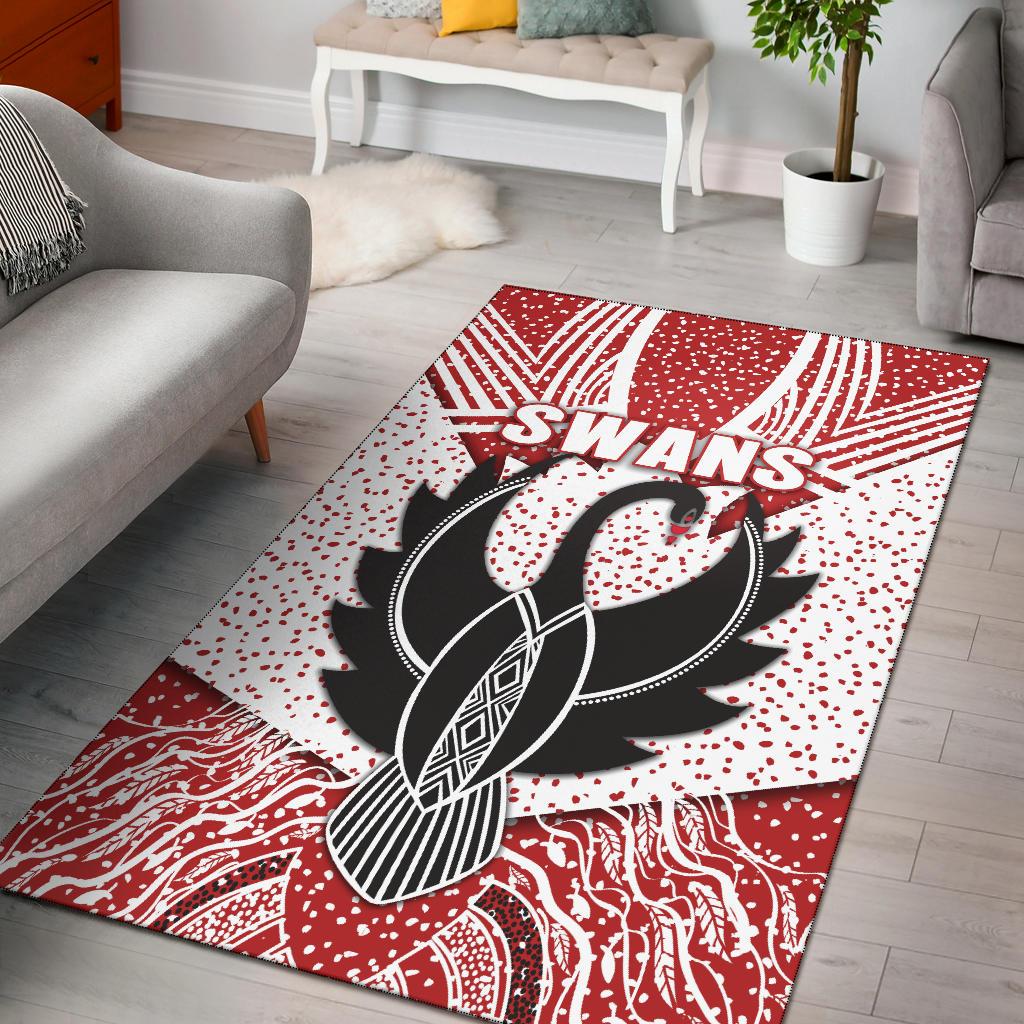 Sydney Area Rug Indigenous Swans - Vibe Hoodie Shop