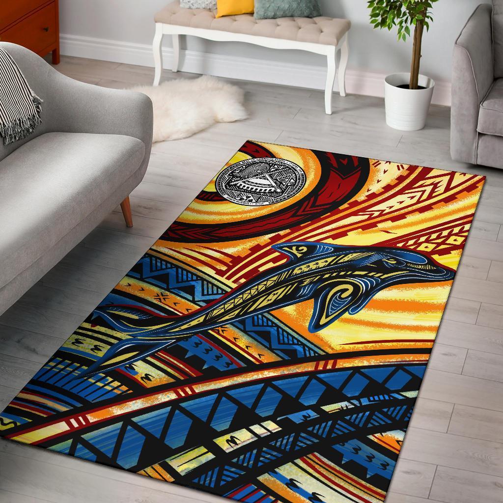 American Samoa Area Rug - Dolphin Surfing - Vibe Hoodie Shop