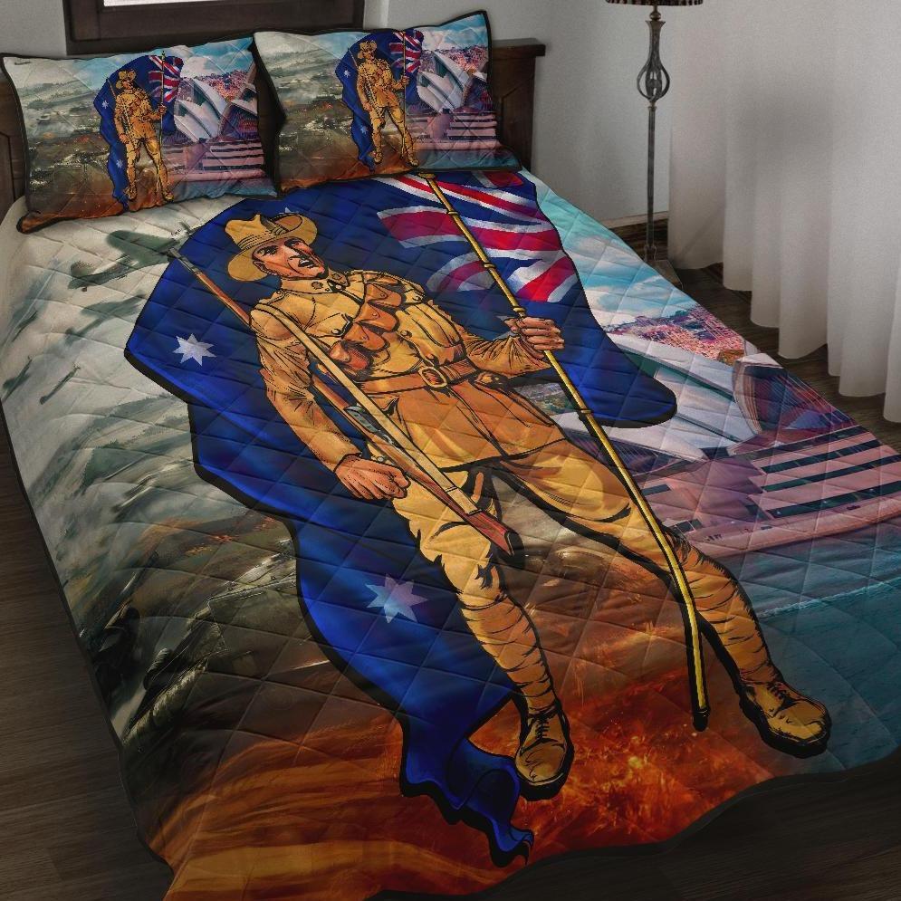 ANZAC Quilt Bed Set - Australian Soldier - Vibe Hoodie Shop