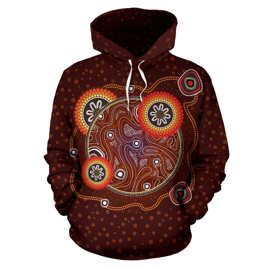 Hoodie - Aboriginal Dot Painting Hoodie Earth - Unisex - Vibe Hoodie Shop