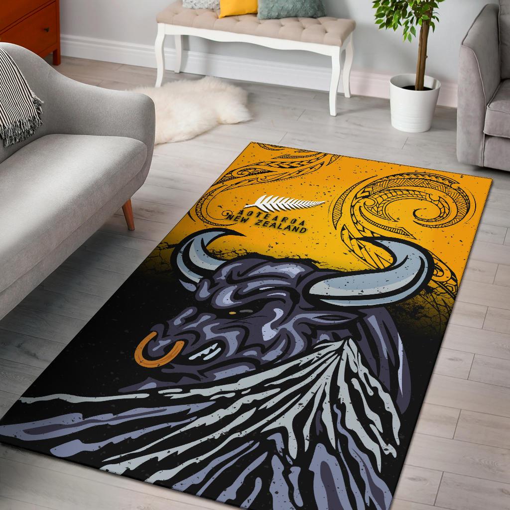 New Zealand Maori Area Rug Taranaki Bull - Vibe Hoodie Shop