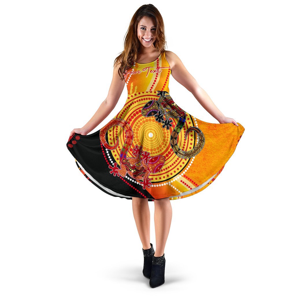 aboriginal-personalised-womens-dress-couple-aboriginal-lizards