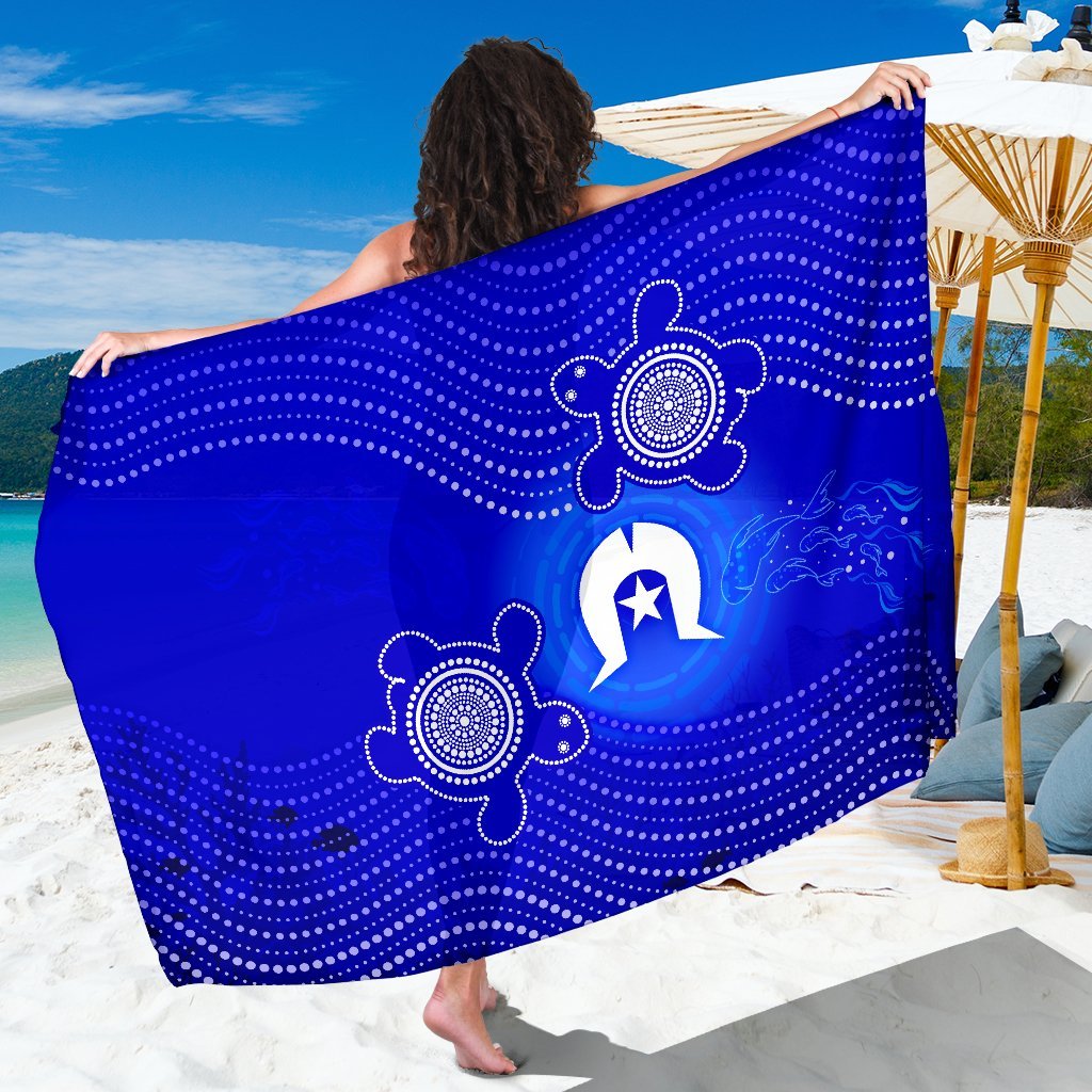 Torres Strait Islanders Sarong - Torres Symbol With Turtle - Vibe Hoodie Shop