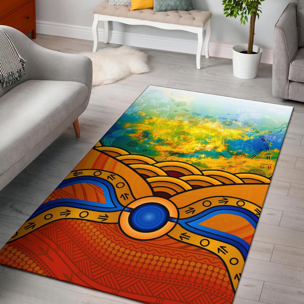 Aboriginal Area Rug, Australia Kangaroo Sky - Vibe Hoodie Shop