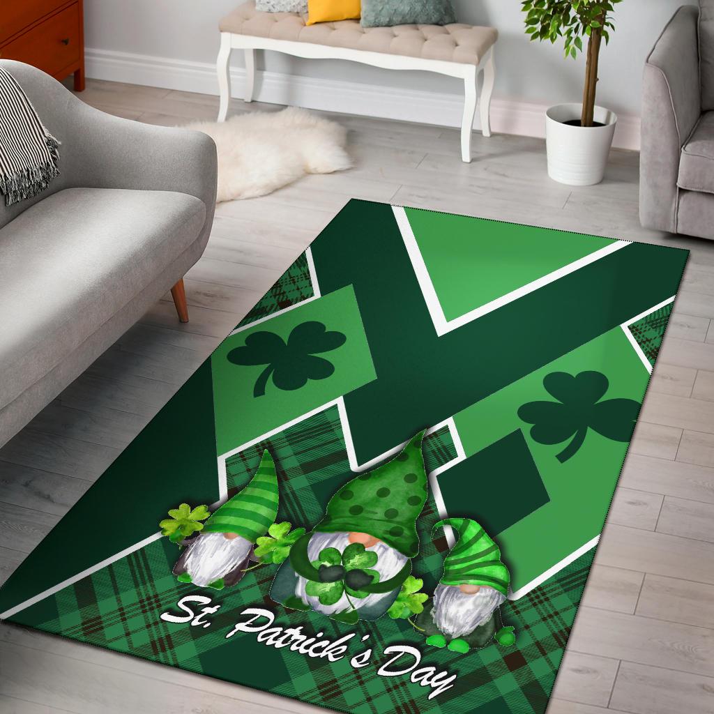 St. Patrick Day Ireland Gnome Area Rug Shamrock - Vibe Hoodie Shop