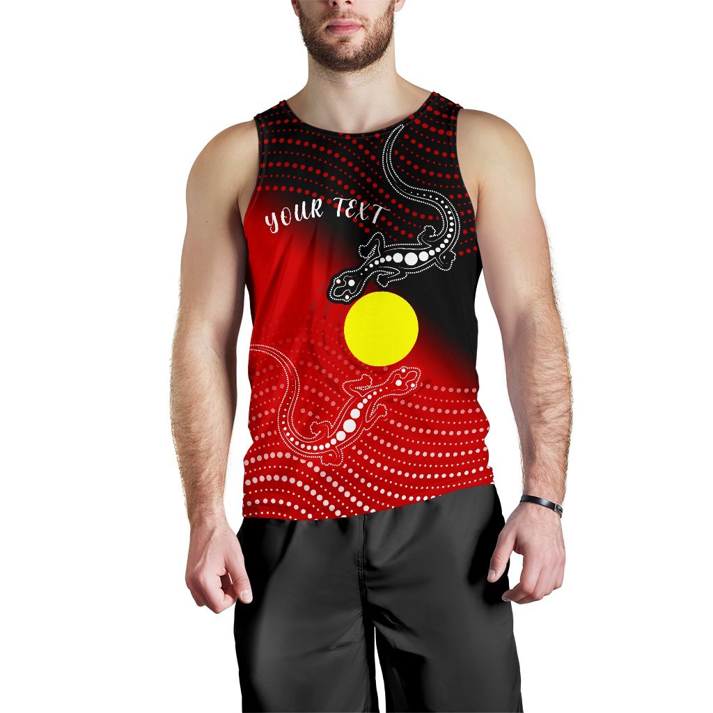 Custom Aboriginal Men's Tank Top - Two Indigenous Lizard - Vibe Hoodie Shop