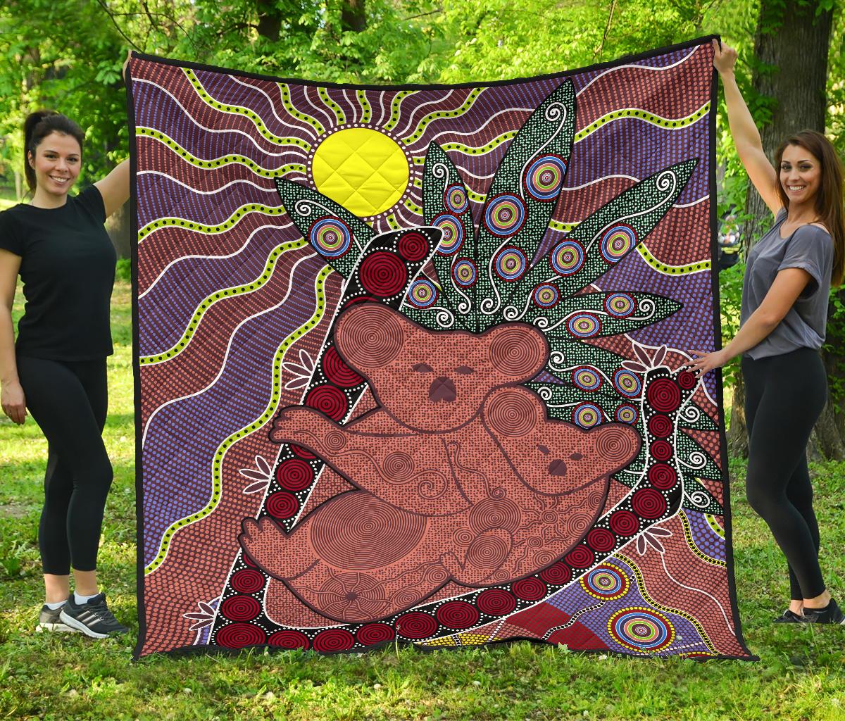 Premium Quilts - Koala Coverlets Aboriginal Pattern - Vibe Hoodie Shop