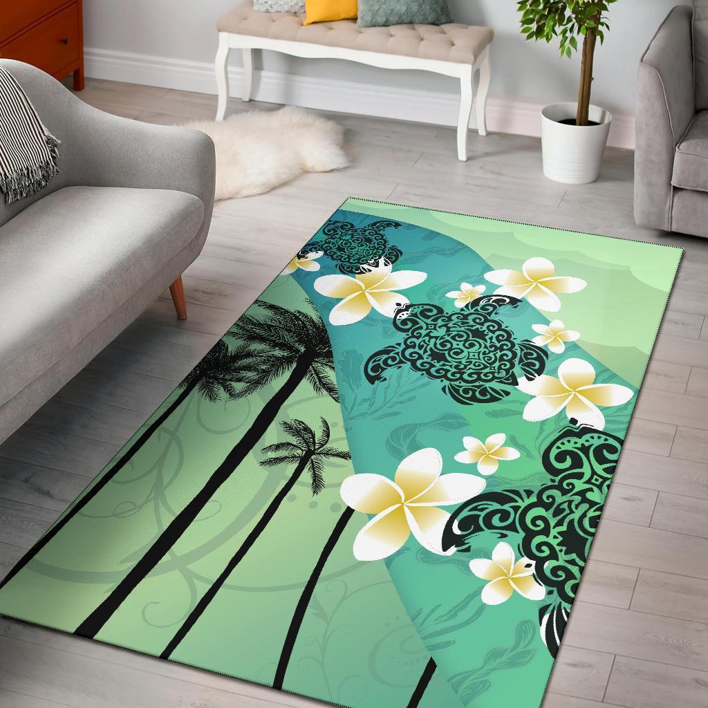 Turtle Plumeria Area Rug - Vibe Hoodie Shop