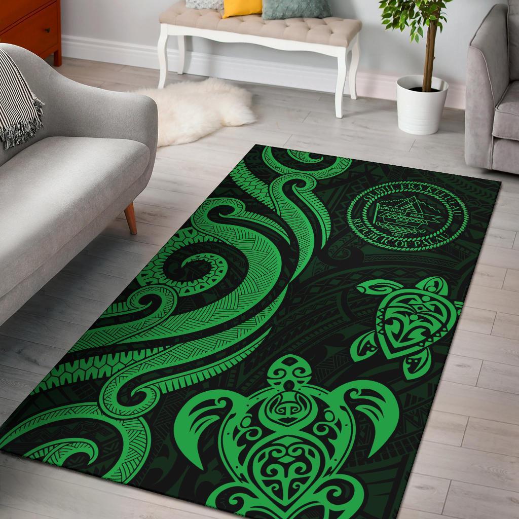 Palau Area Rug - Green Tentacle Turtle - Vibe Hoodie Shop