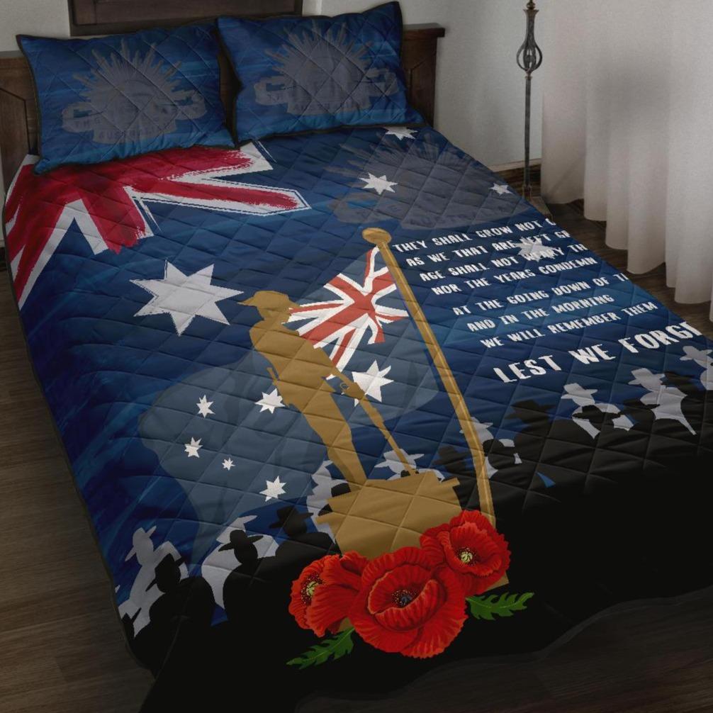 ANZAC Quilt Bed Set - Always Remember Australian ANZAC Day - Vibe Hoodie Shop