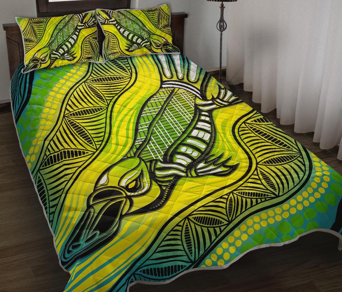 Quilt Bed Set - Aboriginal Platypus - Vibe Hoodie Shop