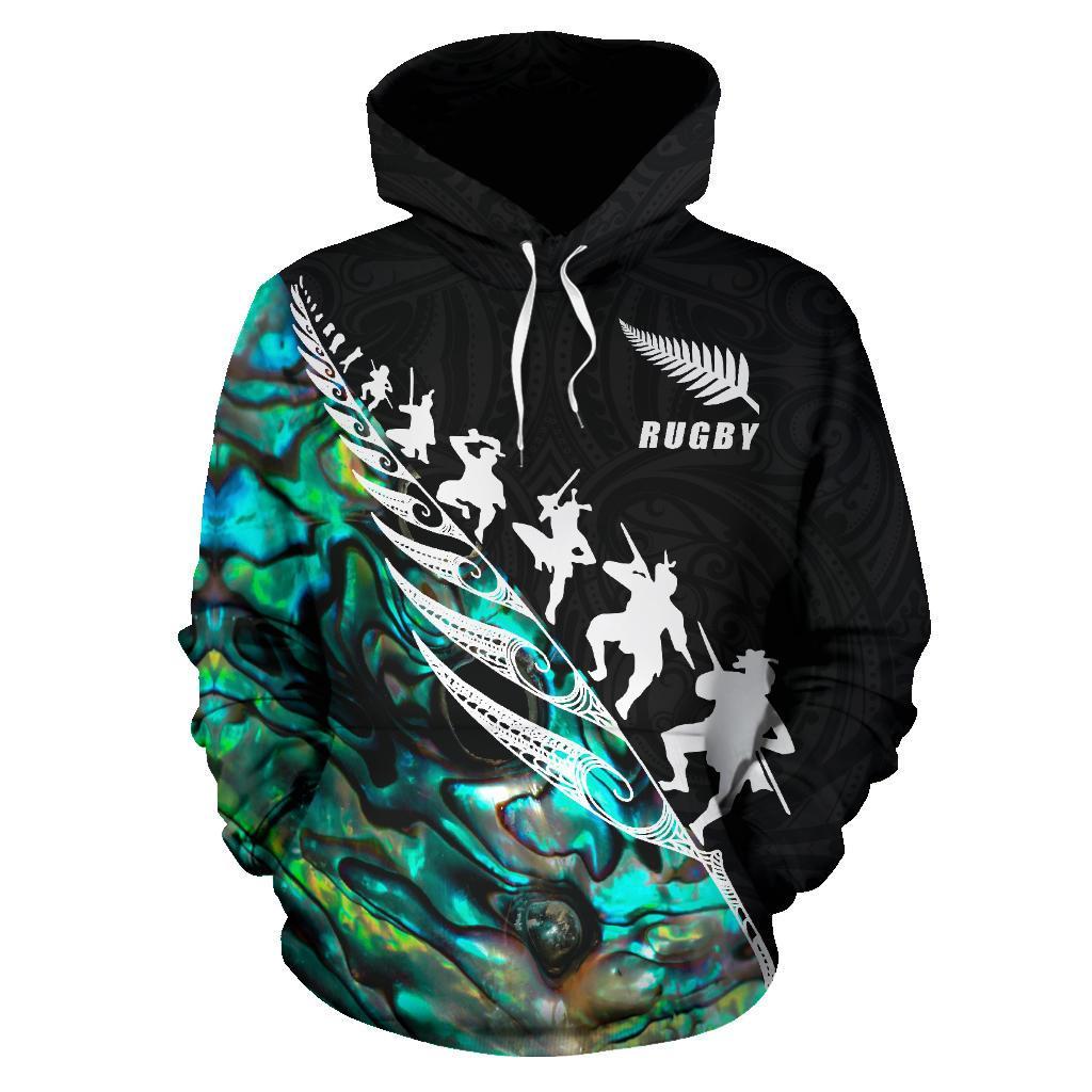 New Zealand Rugby Hoodie, Haka Fern Paua Shell Pullover Hoodie, Custom Version - Vibe Hoodie Shop