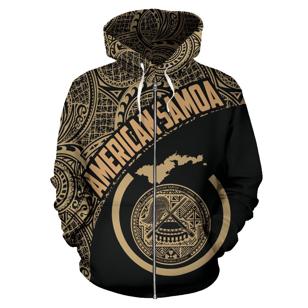 Map American Samoa Zip - Up Hoodie Polynesian - Vibe Hoodie Shop