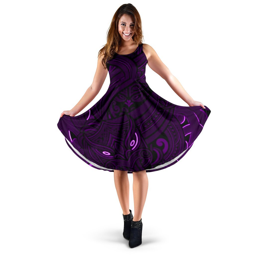 new-zealand-maori-gods-women-midi-dress-tumatauenga-god-of-war-purple