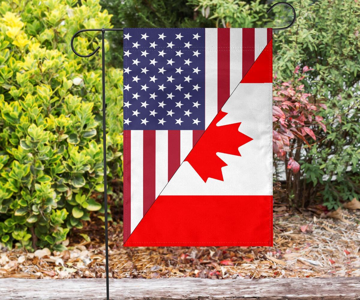 Us Flag With Canada Flag - Vibe Hoodie Shop