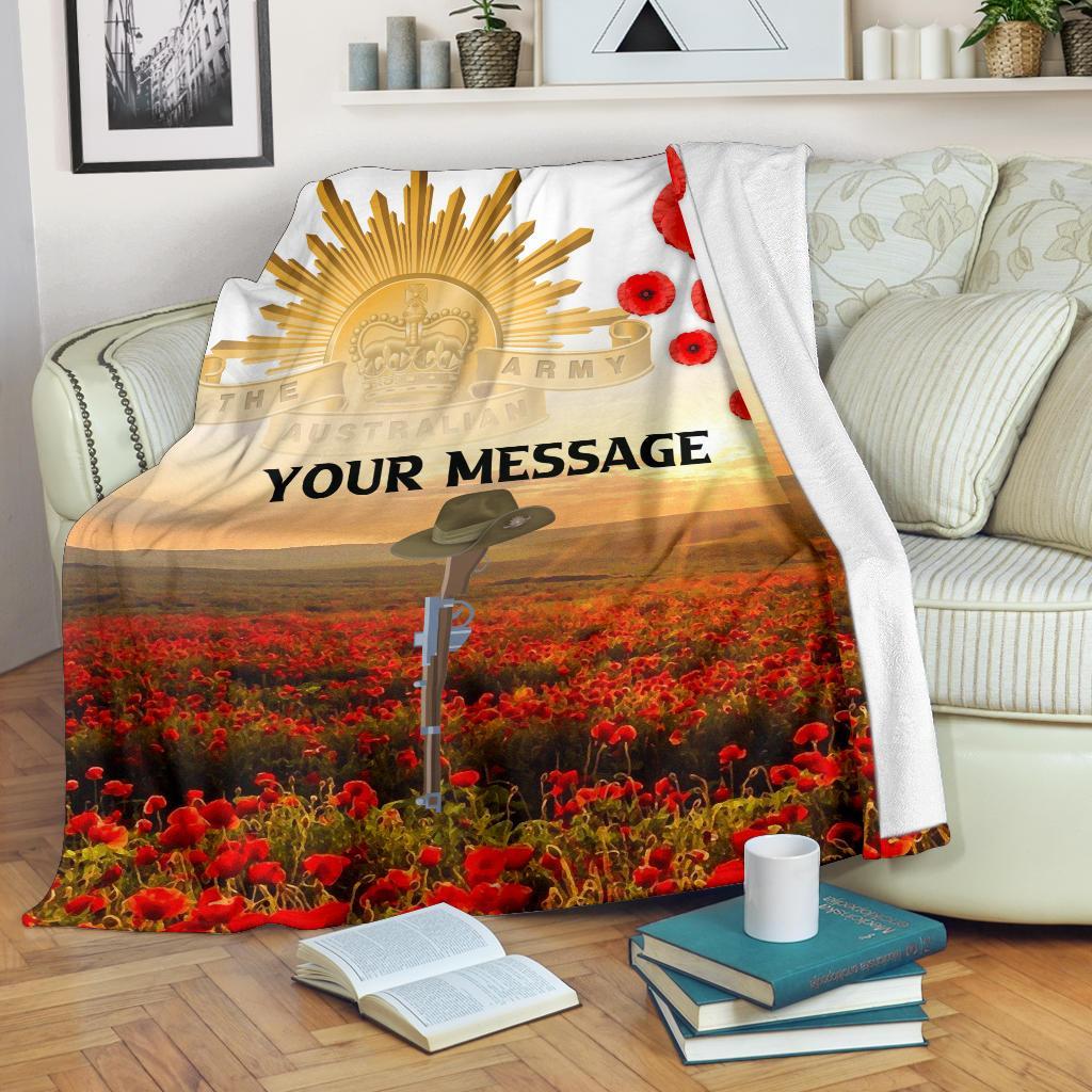 Custom ANZAC Day 2021 Premium Blanket - We Will Remember Them - Vibe Hoodie Shop