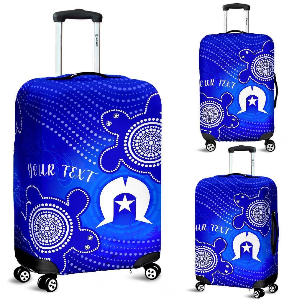 Custom Torres Strait Islanders Luggage Covers - Torres Symbol With Indigenous Turtle - Vibe Hoodie Shop