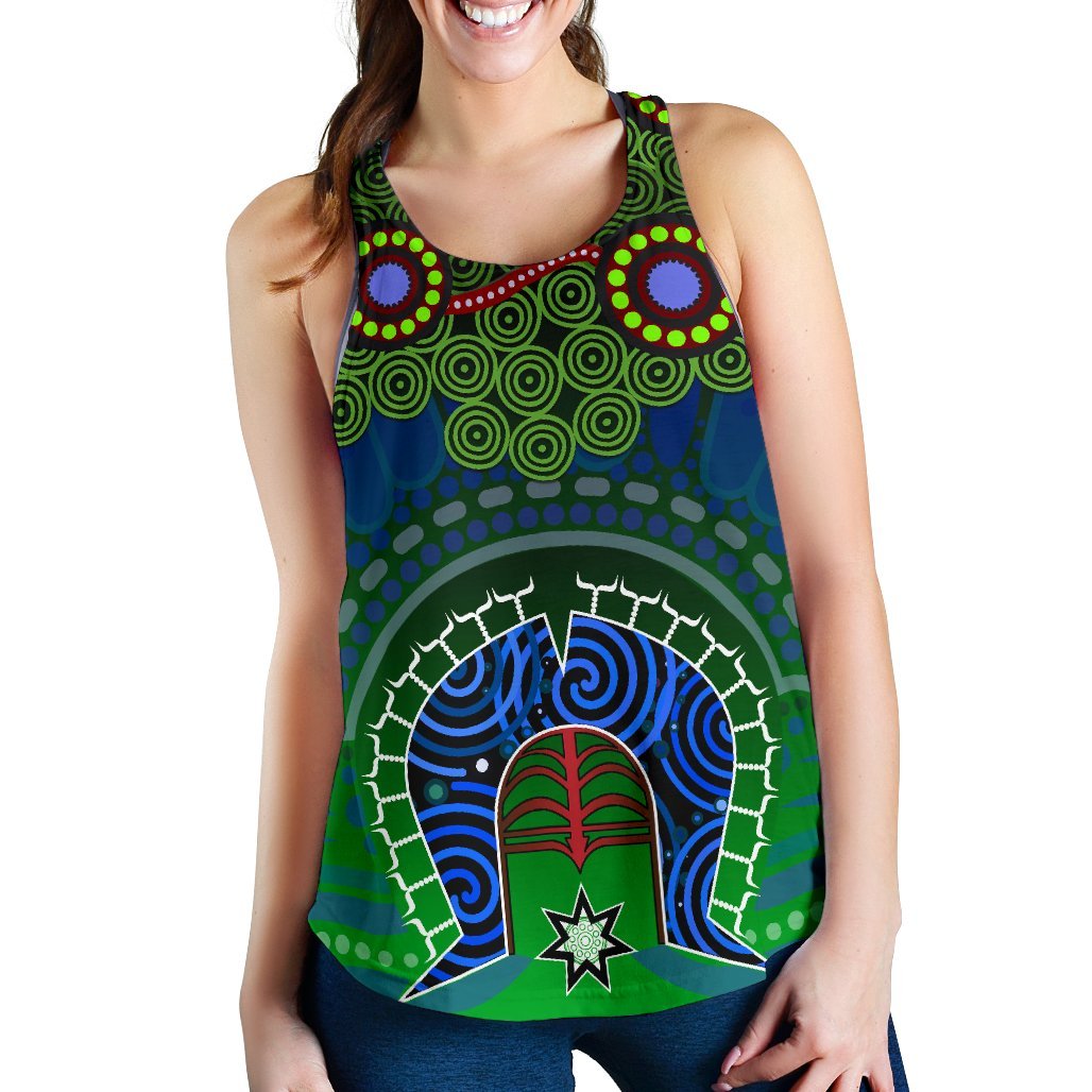 Torres Strait Women's Racerack Tank - Dhari And Dot Patterns - Vibe Hoodie Shop