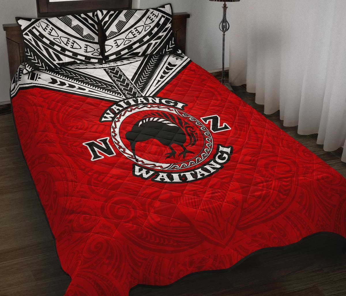 New Zealand Maori Quilt Bed Set Waitangi Day - Red - Vibe Hoodie Shop