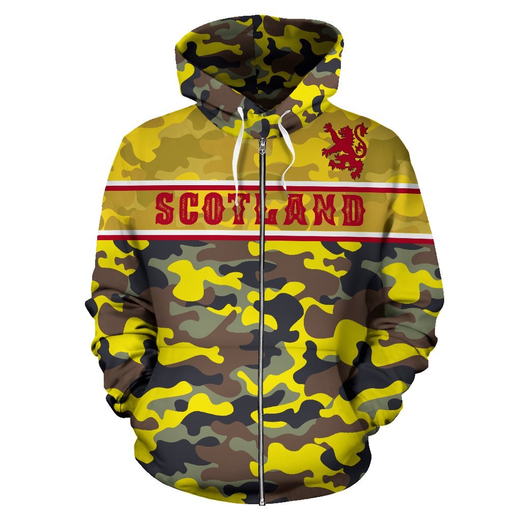 Scotland Zip Hoodie Proud To Be Scottish Yellow - Vibe Hoodie Shop