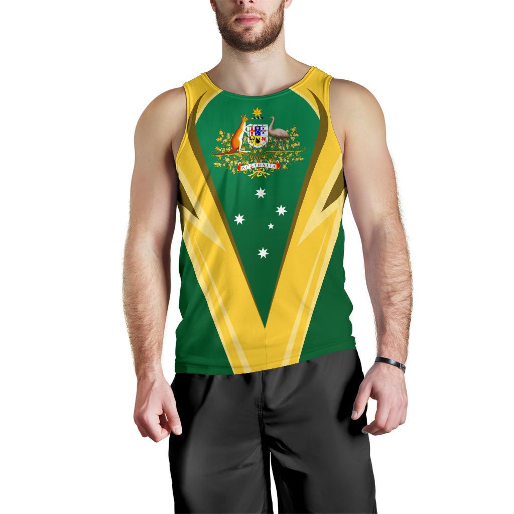 Men Tank Top - Australian Coat Of Arms Mens Tank Flag National Colors - Vibe Hoodie Shop