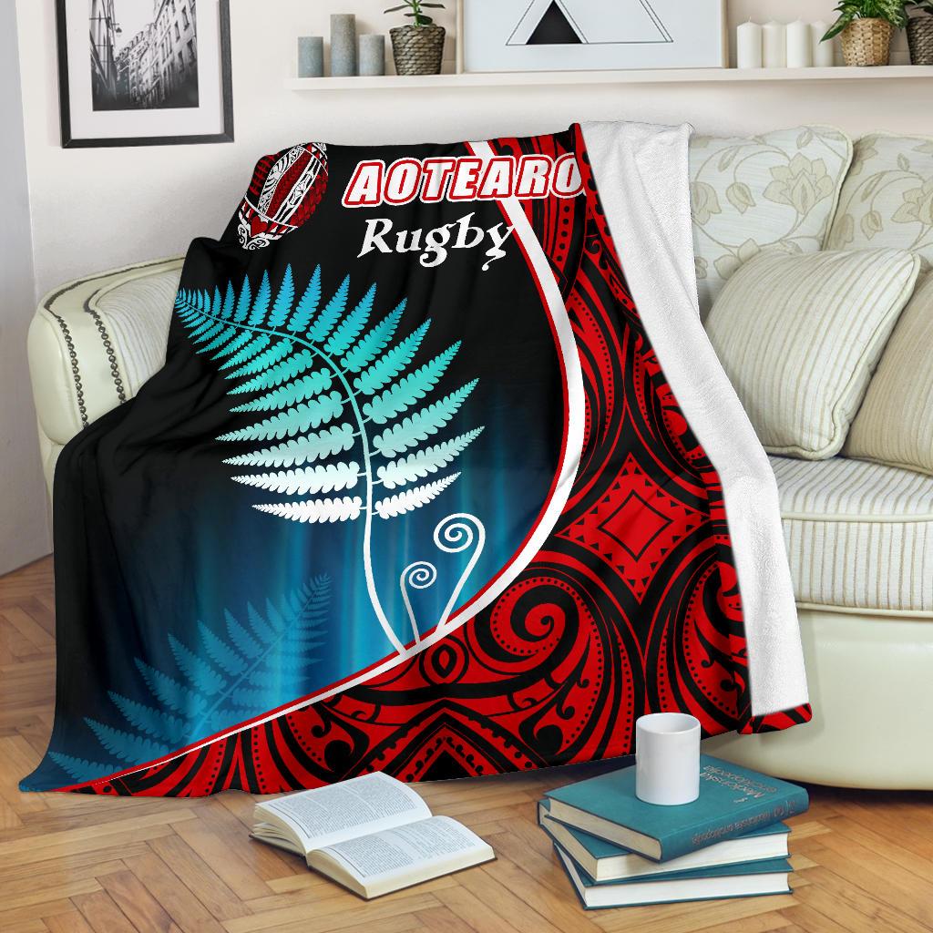 Aotearoa Rugby Black Maori Premium Blanket Kiwi and Silver Fern New Zealand - Vibe Hoodie Shop