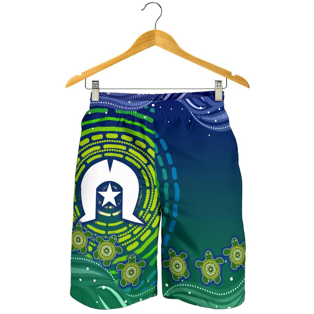 Torres Strait Islanders Men's Shorts - Aboriginal Turtle - Vibe Hoodie Shop