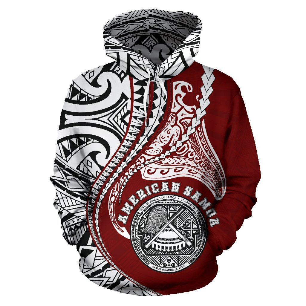 American Samoa Hoodie Kanaloa Tatau Gen As (Red) - Vibe Hoodie Shop