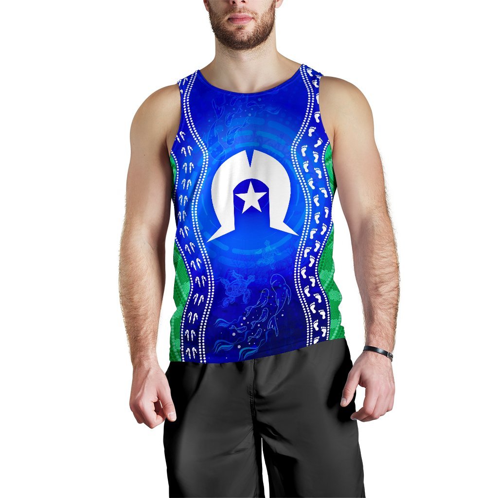 Torres Strait Islanders Men's Tank Top - Torres Symbol With Aboriginal Patterns - Vibe Hoodie Shop