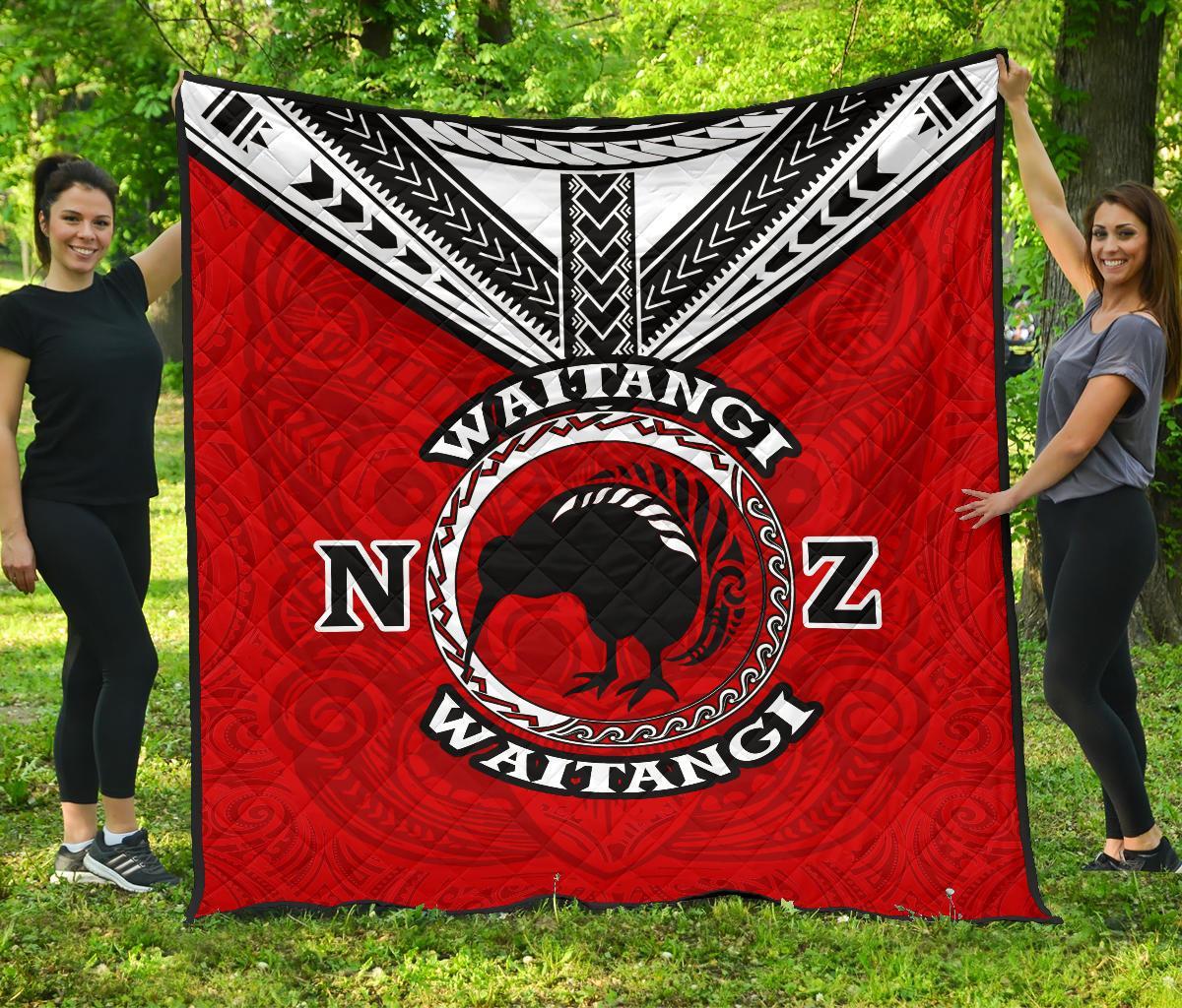 New Zealand Maori Quilt Waitangi Day - Red - Vibe Hoodie Shop